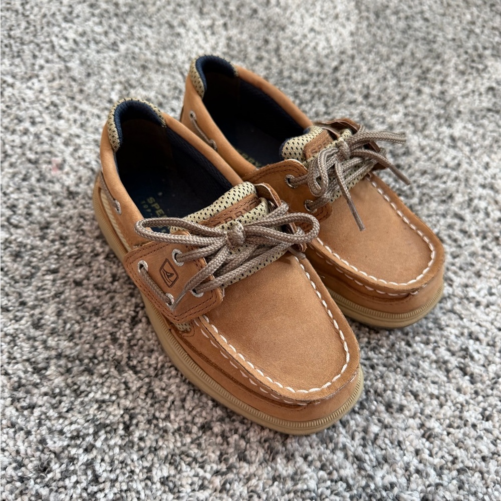 Kids Tan Sperry Boat Shoes